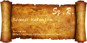 Szanyi Rafaella névjegykártya